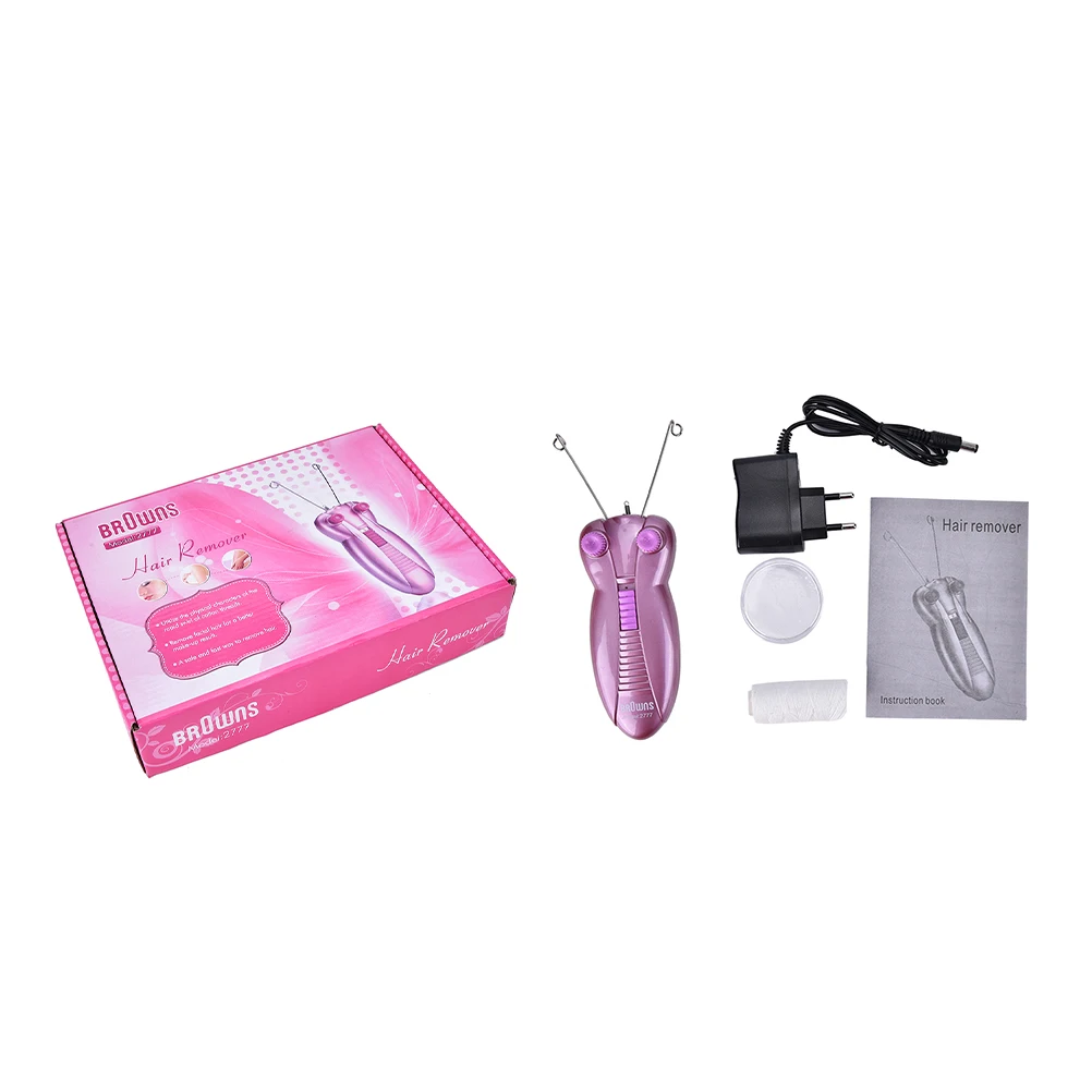 1 шт. электрический эпилятор для лица и Defeatherer хлопок нить бритва женщин розовый