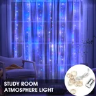 Радужная светодиодная гирлянда-занавес, 3 м, Сказочная гирлянда с дистанционным управлением, USB, Рождественская лампа, праздничное украшение для дома, спальни, окна