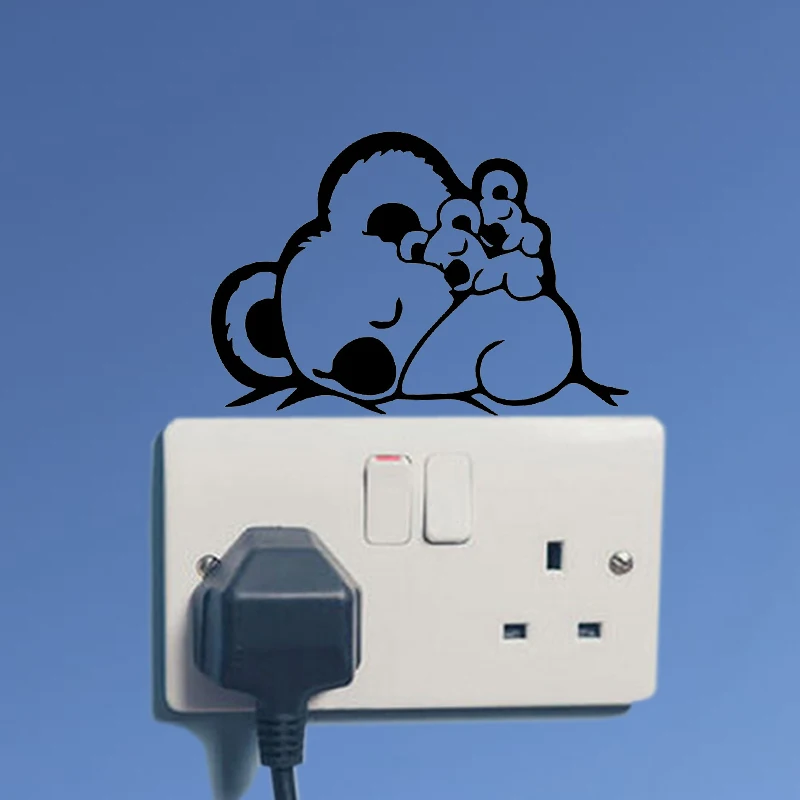 YJZT Koalas Family Wall Switch Sticker Vinyl Decal Decor Modern Art Cartoon Animal S19-0898 | Дом и сад