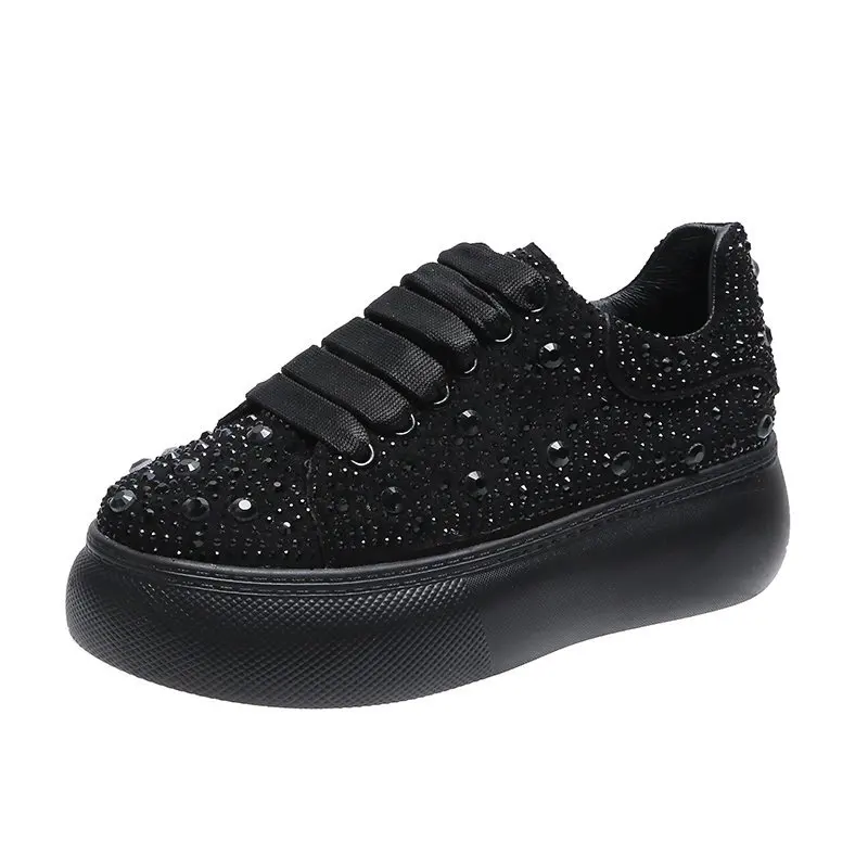 

2020 Autumn New Women Shoes Fashion Crystal Chunky Sneakers Thick Sole Platform Sneakers Casual Dad Shoes