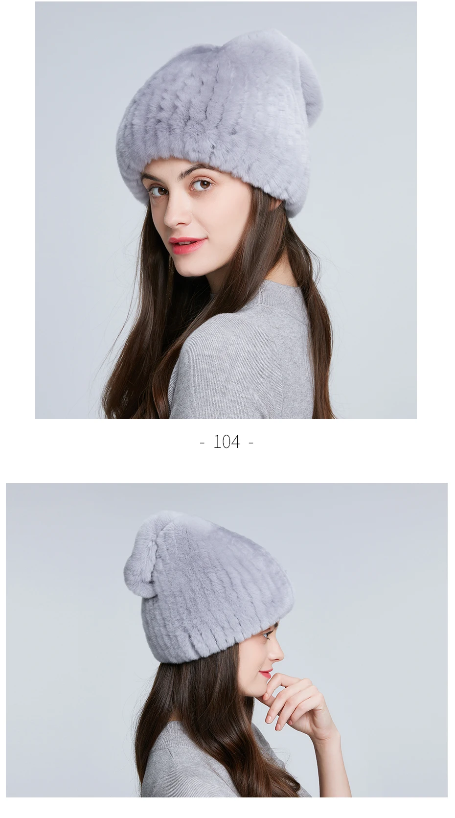 ENJOYFUR Winter Fur Hats For Women Real Rex Rabbit Fur Beanie Cap with Bow-knot Thick Warm Fur Caps For Girls