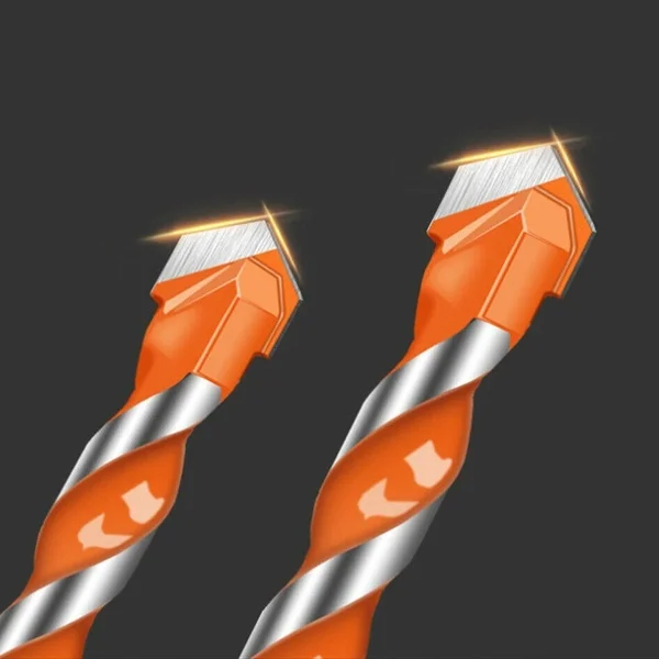 

Punching Drill Bits Set of 5,Triangular-Overlord Handle Multifunctional Drill Bits,for Concrete Brick Glass Plastic Wood