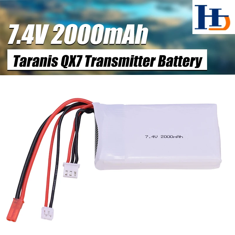 7 4 V 2000mAh 2S 8C передатчик Lipo батарея аккумуляторная для FrSky Taranis QX7 пульт