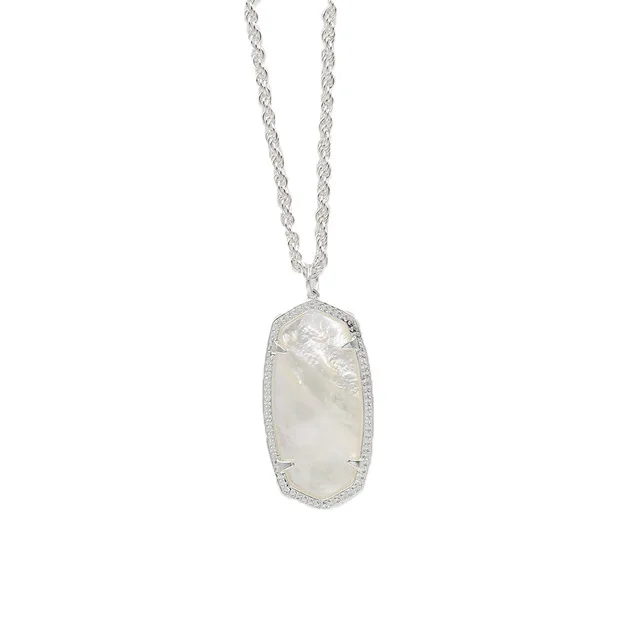 Silver Pearl Necklac Новое поступление, маленькие овальные серьги с камнями, Полностью украшенные камнями, висячие серьги для женщин, модные ювелирные изделия - Окраска металла: Silver Pearl Necklac