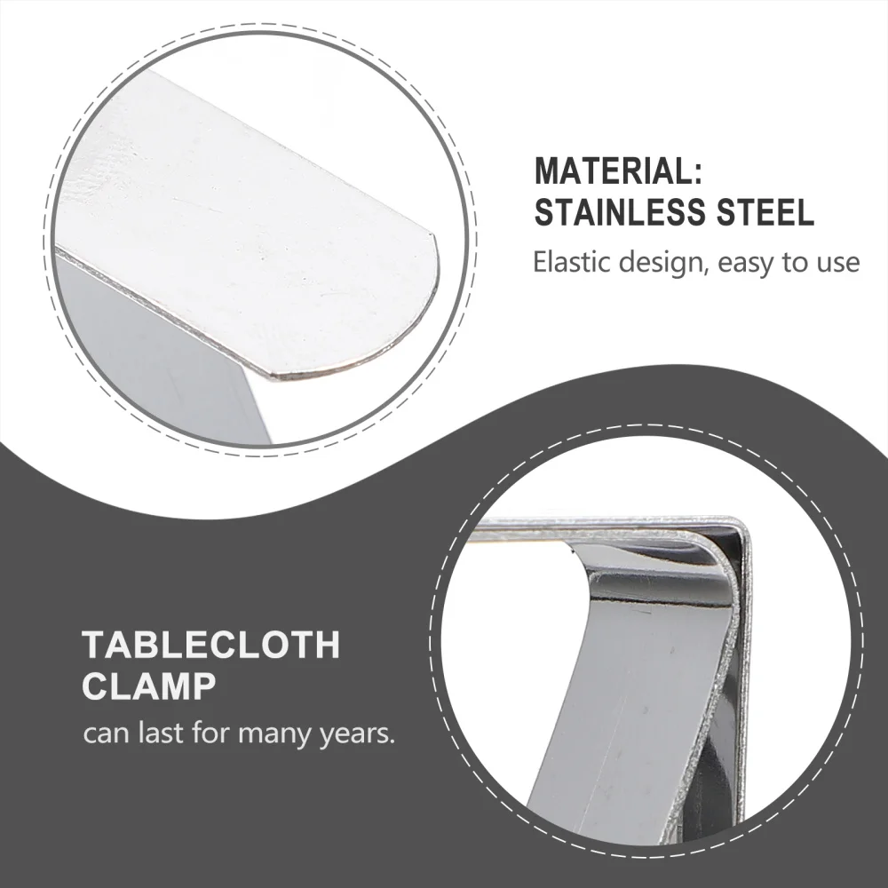 

10PCS Tablecloth Clip Stainless Steel Picnic Table Cloth Holder for Outdoor