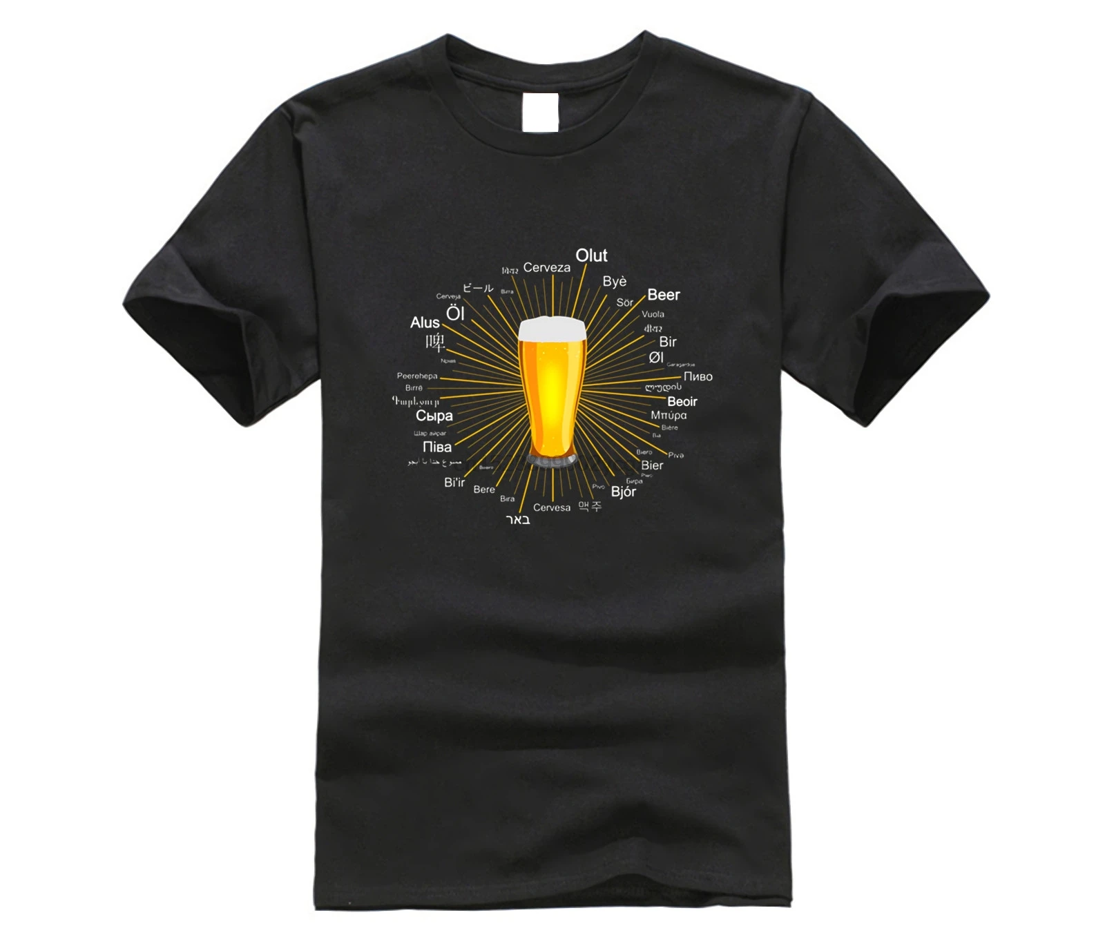 Карнавальные футболки Dionysia с надписью Ale Beer на различных языках мира мужские