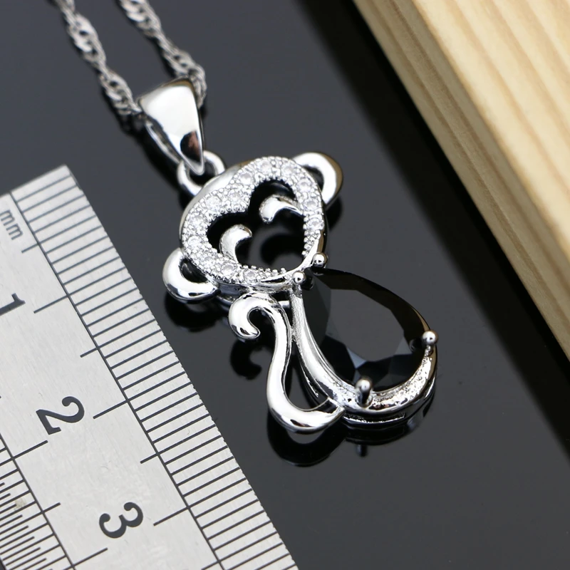 Женский комплект из колье и серёг серебра 925 пробы | Украшения аксессуары