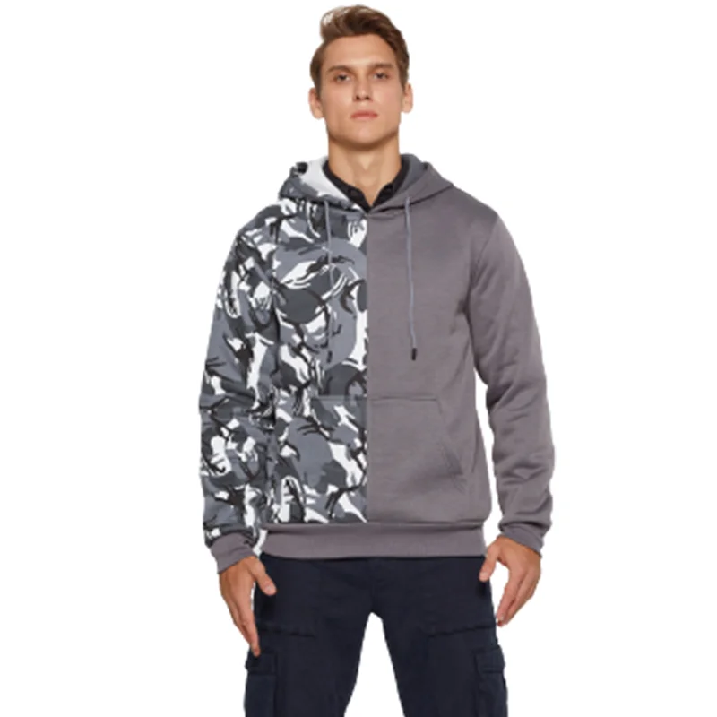 

Autumn Winter New Men Hoodies Casual Patchwork Camouflage Men's Hoodies Fashion Loose Hooded Sweatshirt Europe Size S-2XL