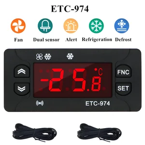 etc 974 mini temperature controller refrigerator thermostat regulator thermoregulator thermocouple ntc dual sensor 220v 40off free global shipping