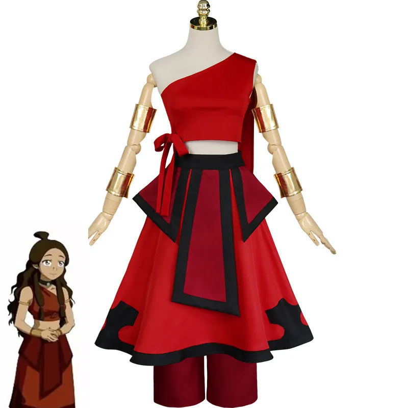 Новый аниме Аватар Последний аirbender Katara Косплей Костюм для карнавала Хэллоуина