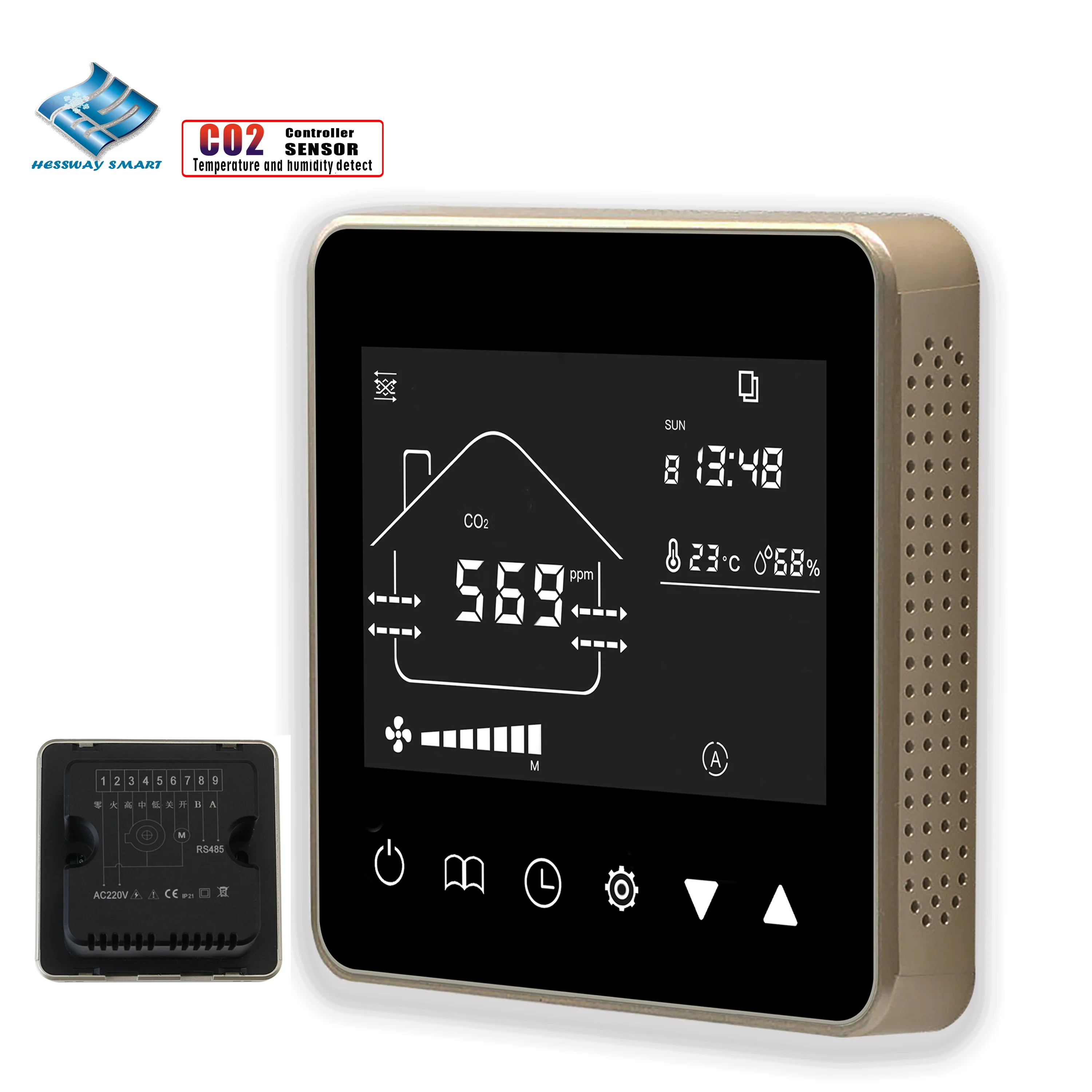 2021 новый датчик CO2 контроль качества воздуха для RS485 & MODBUS DC 0-10V/AC детектор