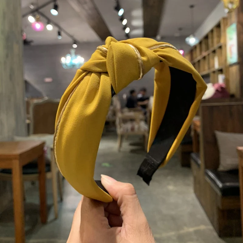 

Fashion Solid Colors Hair Knotted Hair Band For Women Headbands Hairbands Headwear 2019 New Arrival Hair Accessories