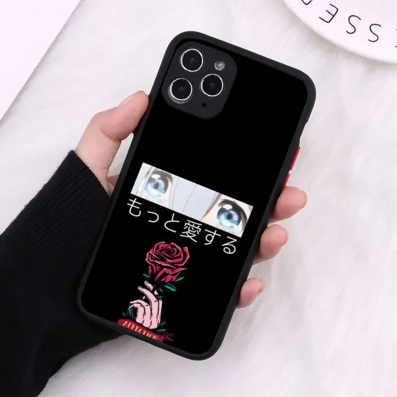 

Anime aesthetic girl design Phone Case Matte Transparent for iPhone 7 8 11 12 s mini pro X XS XR MAX Plus cover funda