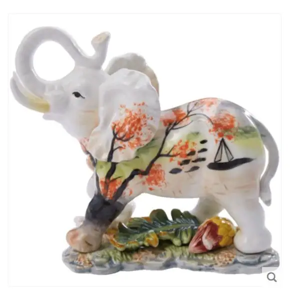 Ceramic elephant thousand sail maple leaf southeast Asia elephant displays an animal household gift wedding statue sculpture