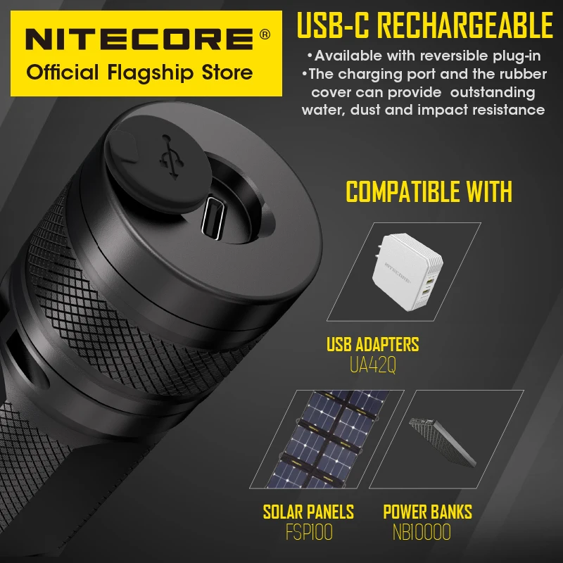 Перезаряжаемая светодиодсветильник вспышка NITECORE R40 V2 мощный фонарь дальнего