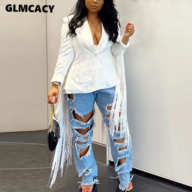 Женский однобортный Блейзер больших размеров с отложным воротником однотонный