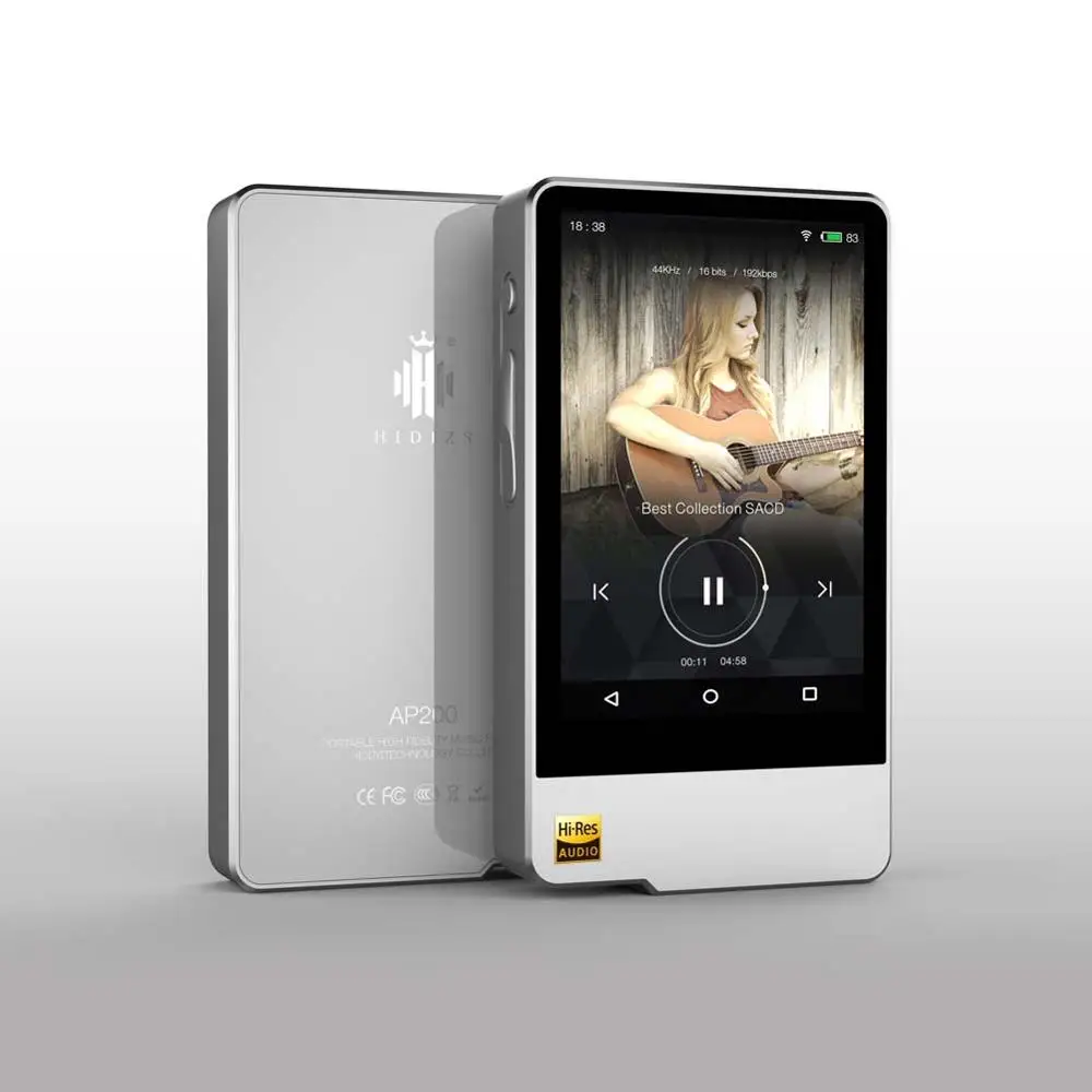 Hidizs AP200 Android Bluetooth музыкальный mp3-плеер 64G память ES9118C DAC DSD PCM музыкальный плеер FLAC HiFi Hi-Res без потерь аудио плеер - Цвет: Pure Glass