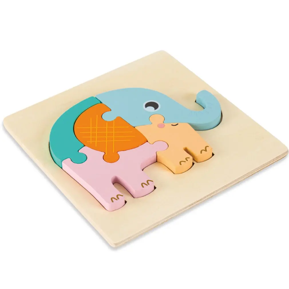 

Creative Cartoon Animals Wooden Building Blocks Puzzle Jigsaw Infant Kids Early Education Toys Birthday Gift