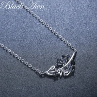 2021 new black awn silver necklace genuine 100 925 sterling silver necklace women jewelry leaf pendants p204