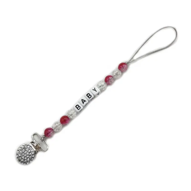 

Cute Baby Pacifier Chain Clips Beaded Nipple Strap Newborn Teething Toy