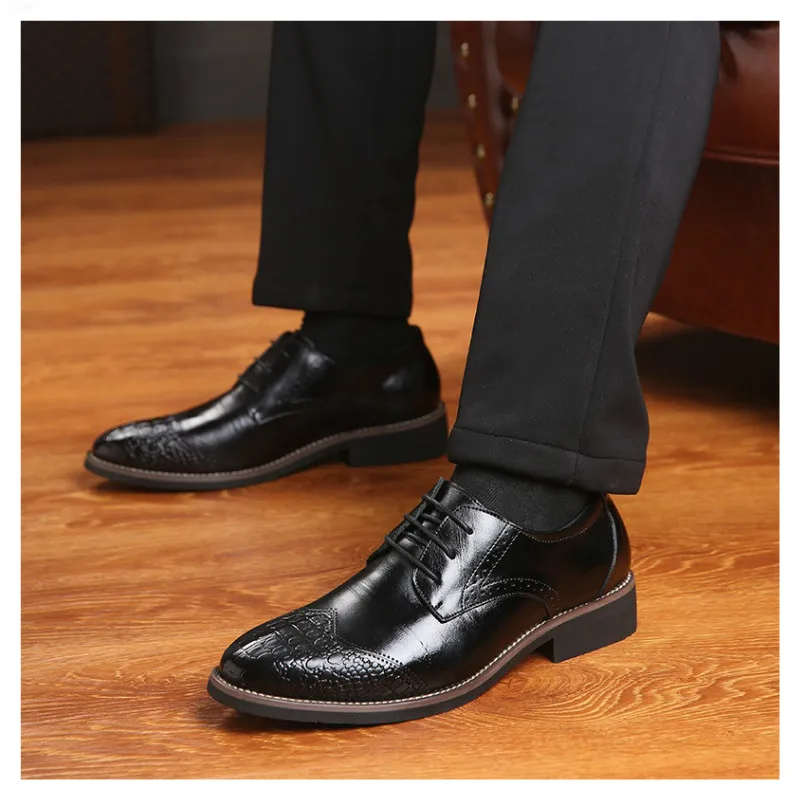 

2020 Fashion Men Shoes Genuine Leather Chaussure Homme Men Dress Shoes Black Brown Mens Shoes Formal