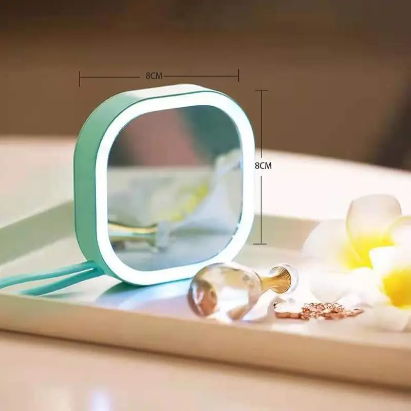 

Decorative Mirror With Light Power Bank LED Portable Beauty Fill Mirrors Mini Portable Creative USB Mobile Power Supply