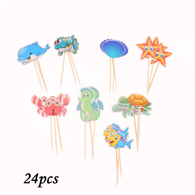 24pcs 24 шт. мультфильм микки тема Минни Мауса кекс Топпер украшения торта День рождения украшения дети ребенок душ вечерние принадлежности - Цвет: 24pcs