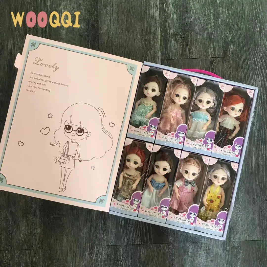 

8-piece Set 17CM BJD Doll Exquisite Doll Princess Dress Up Children's Play House Doll Girl Toy Birthday Christmas Gift