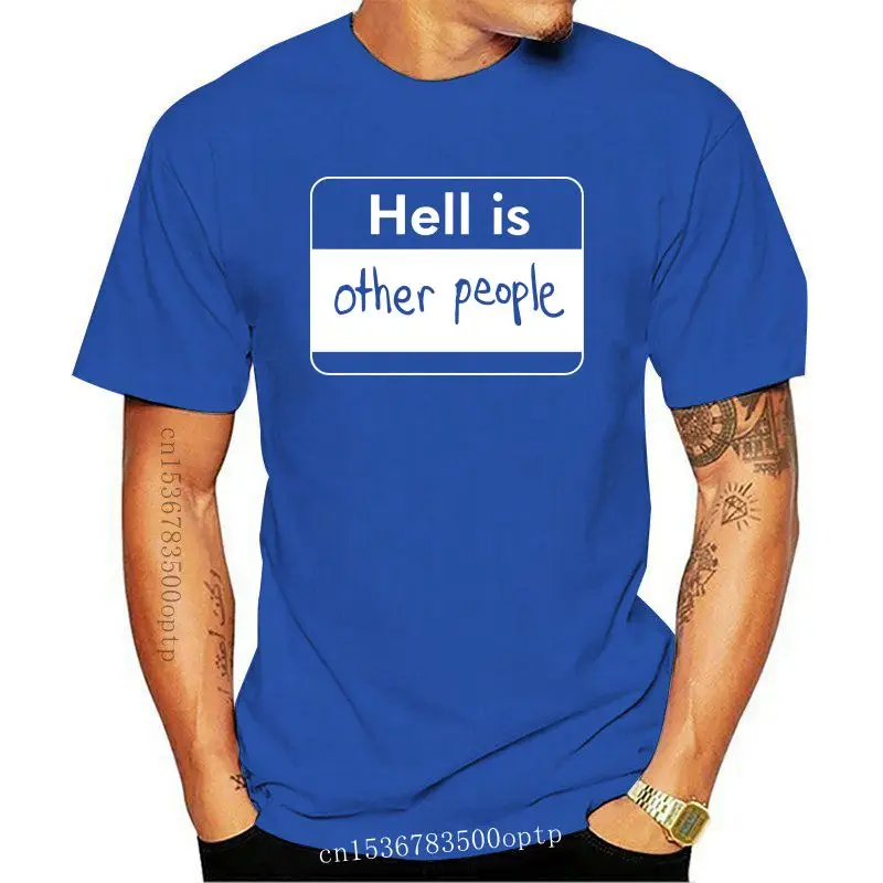 

Дизайнерская футболка с надписью Hell Is Other People, оригинальная хлопковая Футболка с защитой от морщин, модель 2021 большого размера в Европейском...