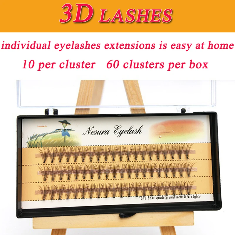 60 пряди ресниц для наращивания натуральные 3D тонкие|Накладные ресницы| |
