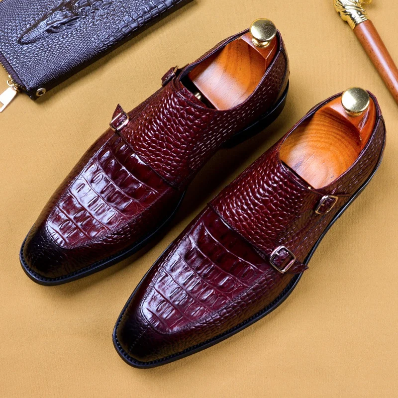 Итальянская дизайнерская мужская декоративная застёжка обувь из натуральной