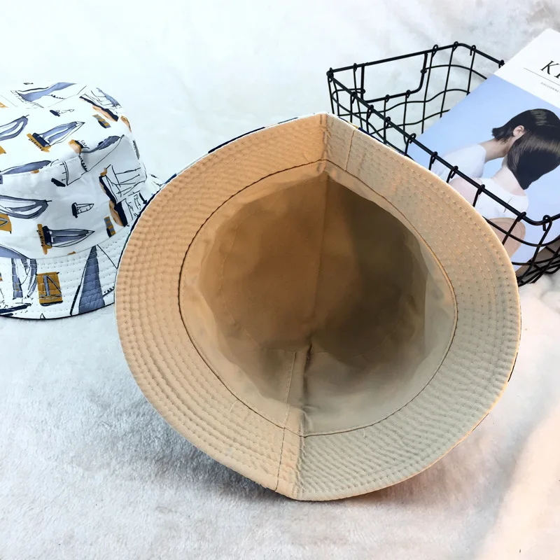 

Bucket hat for women Double-sided warmth Bucket hat men hat Cotton Printed Plaid casual fashion warm hat Fishing hat