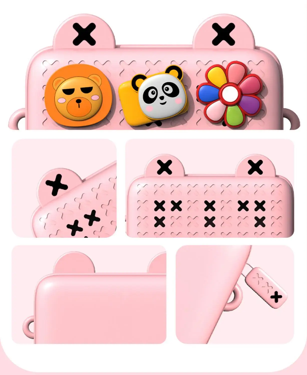 Kids Crossbody Toddler Purse Cute Shoulder Messenger Bags Children Handbag for Boys Girls Removable DIY Cartoon Deco