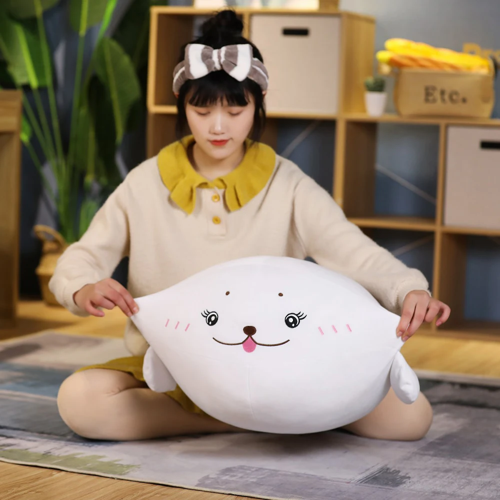 

40-80cm Cute Sea Lion Plush Toys Soft Marine Animal Seal Stuffed Doll for Kids Gift Sleeping Pillow 3D Novelty Throw Pillows