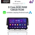 Автомобильный мультимедийный плеер, 6G, 128G, Carplay, 8 ядер, DSP, Android 11,0, для Honda Civic 2015, 2016, 2017, 2018, 2019, GPS-навигация, 4G радио
