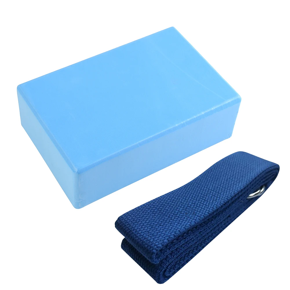 

Yoga Block Foam Soft Gym Pilates Anti Slip Fitness Brick + Stretch Strap Set Exercise Bodybuilding Exercise Workout Equipment