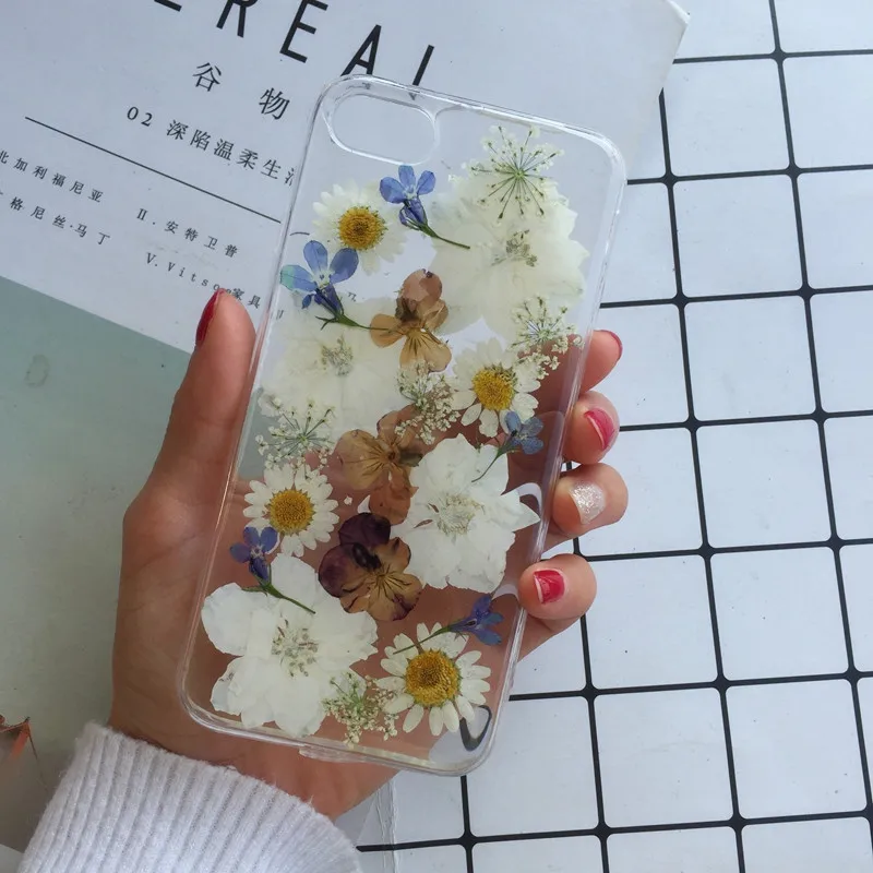 T24 Tfshining настоящий прессованный высушенный чехол с цветами для iphone 11 11pro max X XR Xs max 6 6s 7 8 plus, прозрачный чехол, блестящий девчачий чехол - Цвет: T24