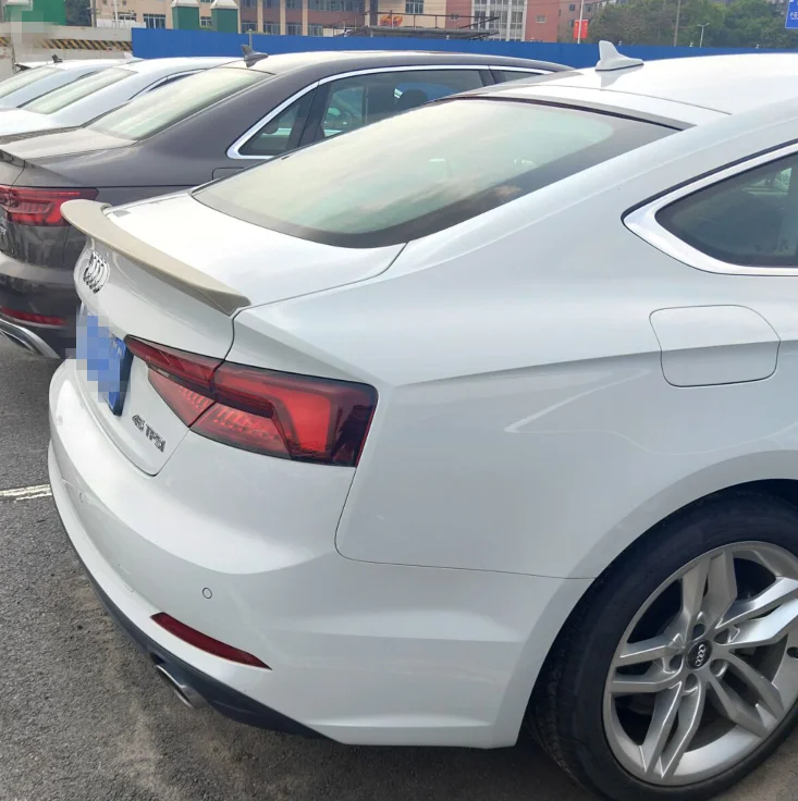 

For Audi A5 sport spoiler Car Rear lip wing S5 style ABS Material Rear Trunk Wing Lip Spoiler 2017 to 2021