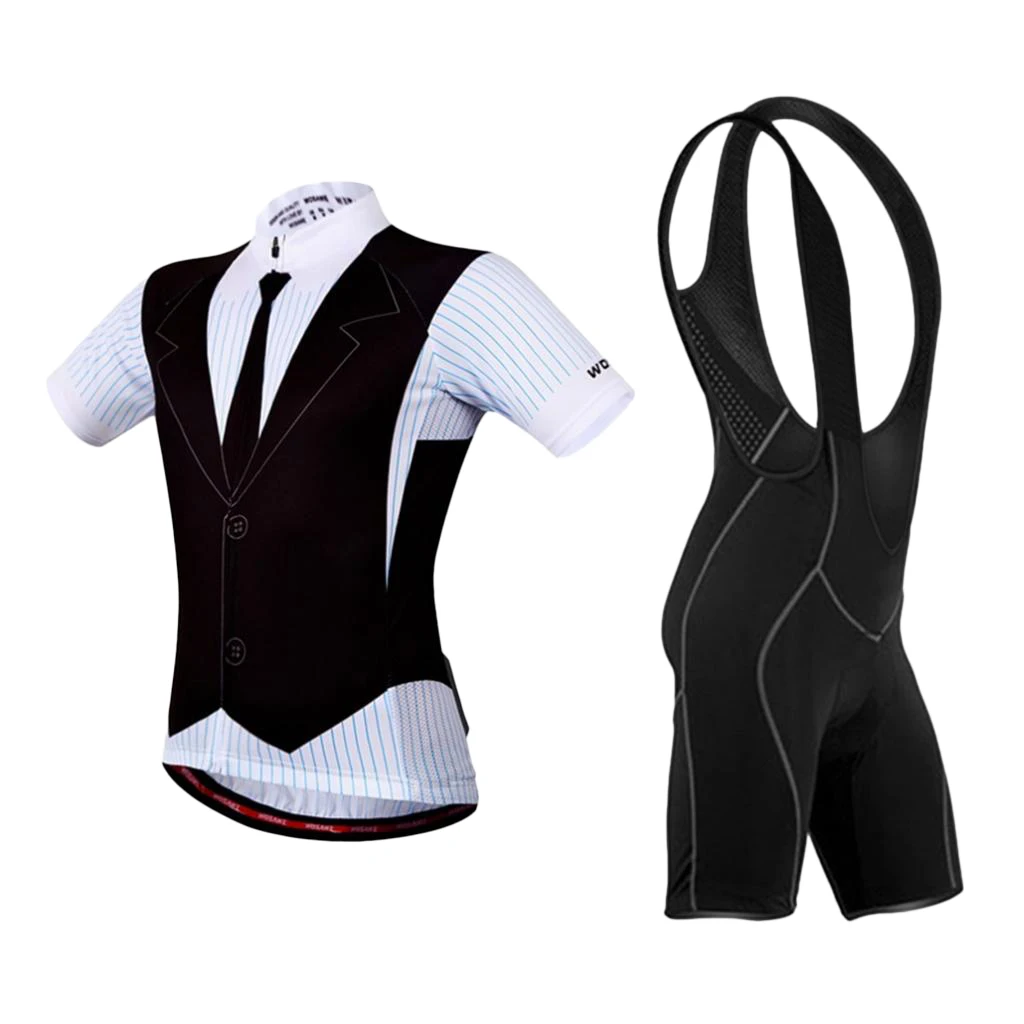 

Casual Men's Cycling Clothing Set Sportswear Suit Outdoor Jersey +Bib Shorts