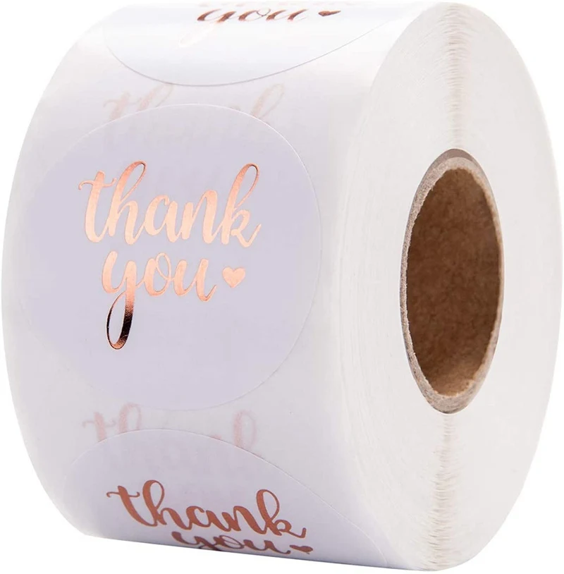 

500pcs Gold foil labels thank you sticker for business package gift Diary seal labels shipping Lables handmade DIY Scrapbooking