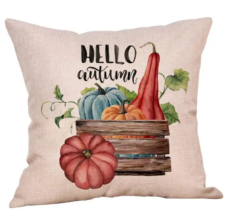 Подушка на Хэллоуин Чехлы Happy тыквы осени из хлопка и льна для подушек диван