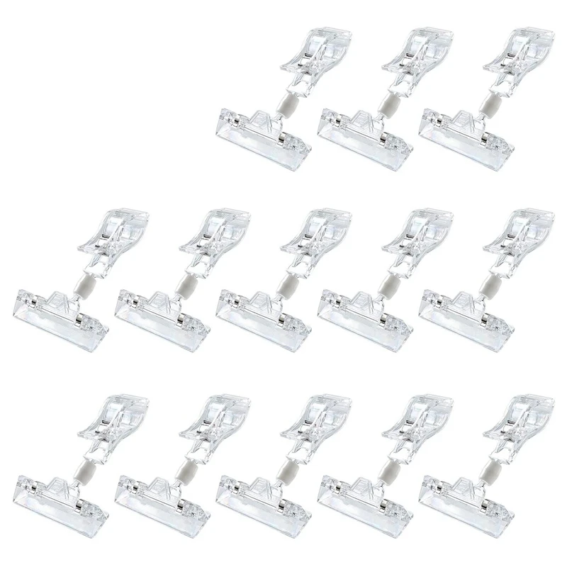 

50 Pcs Plastic Goods Signage Clip Can Be Rotated Clip Bracket Stand Price Display Rack