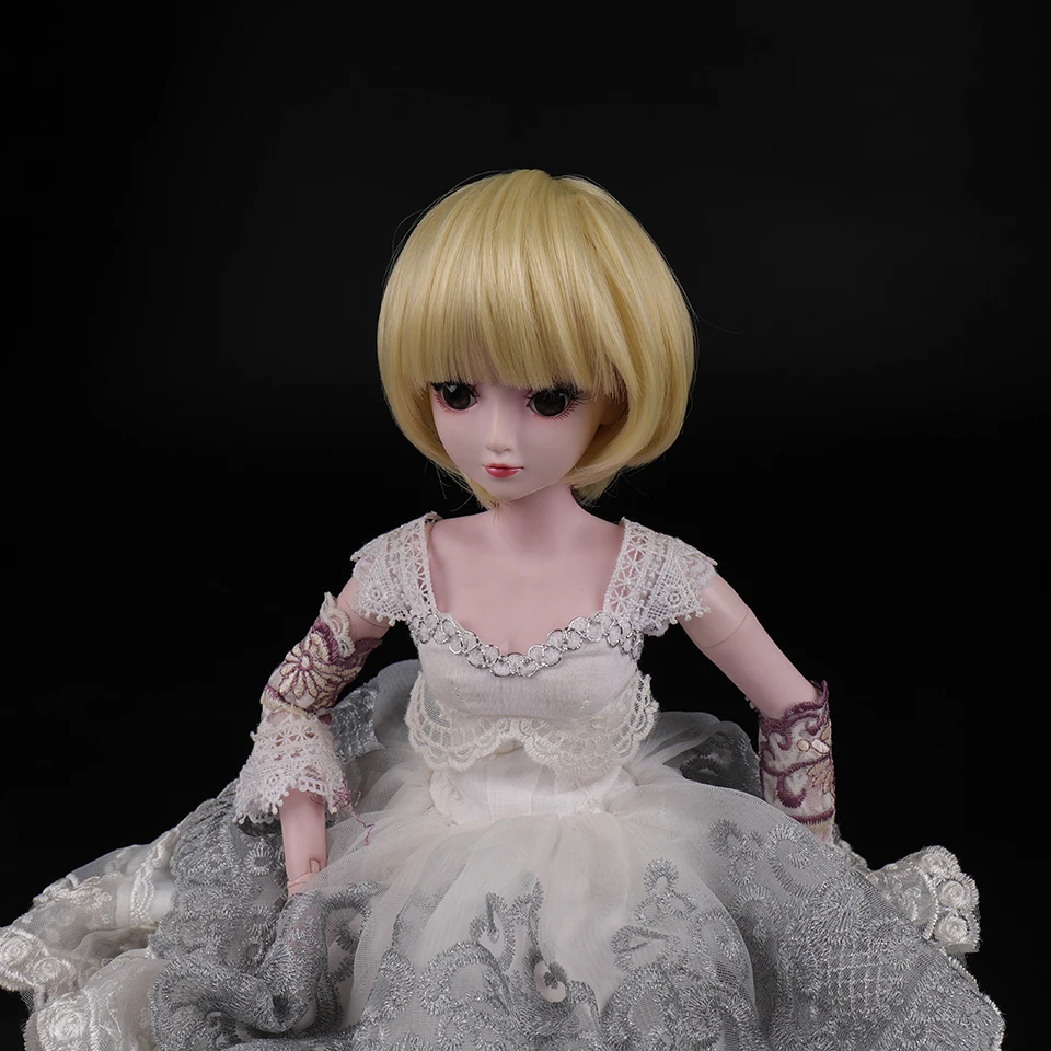 Cataleya BJD парик 1/3 1/4 короткие черные прямые и кудрявые челки волос Высокая температура волокна для куклы