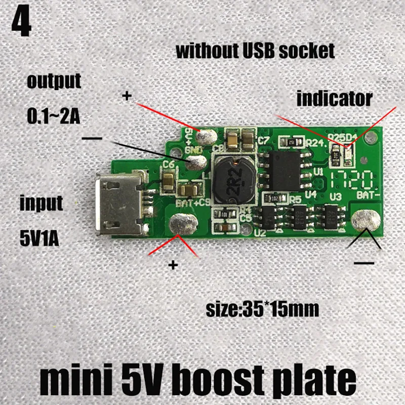 5V 2A Мощность банка модуль печатных плат мобильных доска контроллер зарядки Мини