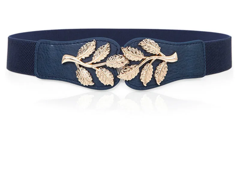 

Royal Buckle Women's Cummerbund White elastic Wide Belt All Match Waistbands Dress Decoration Strap Stretch Corsets Party Lady