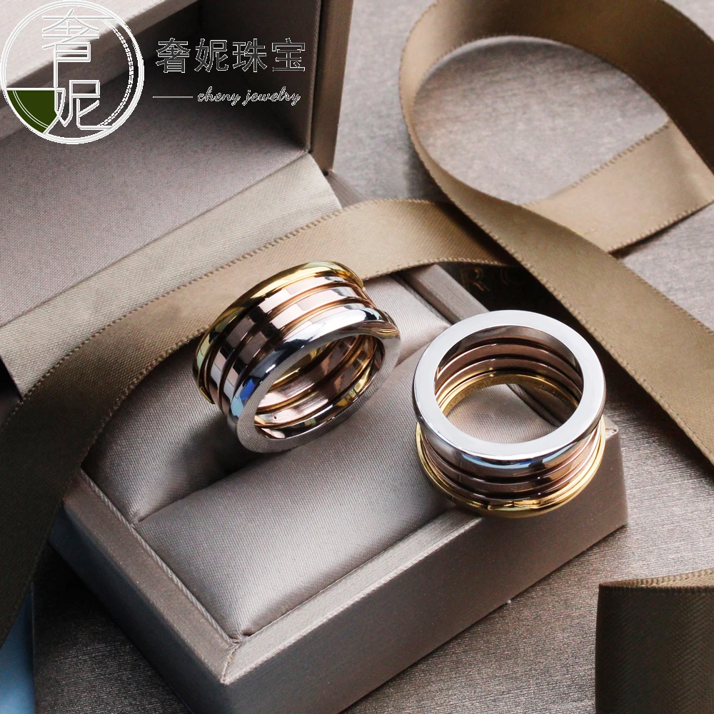 

S925 sterling silver light luxury ladies ring two-color spring ring female fashion jewelry Valentine's day gift