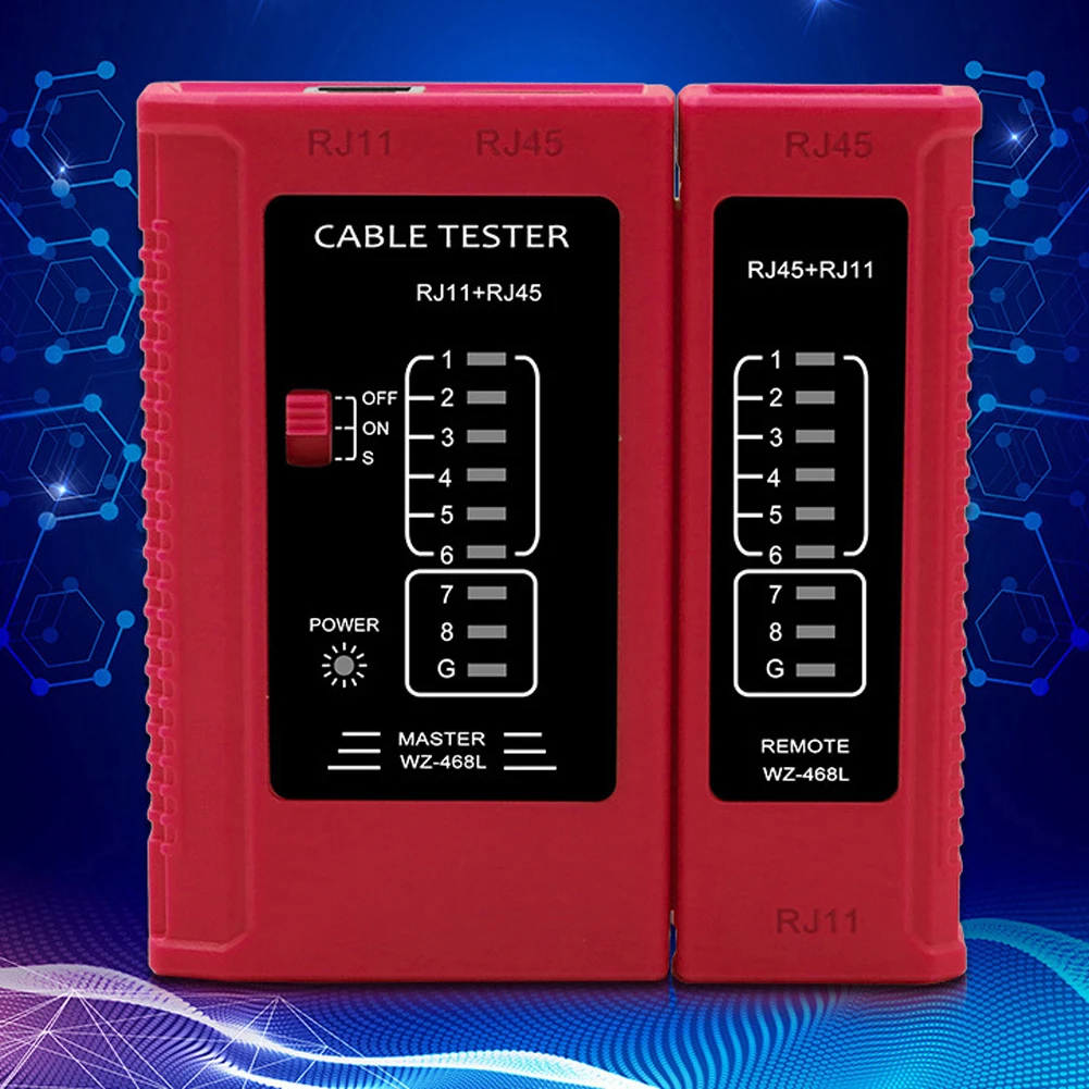 Кабельный тестер RJ45 lan профессиональный для сетевых кабелей RJ11 RJ12 CAT5 CAT6 UTP LAN