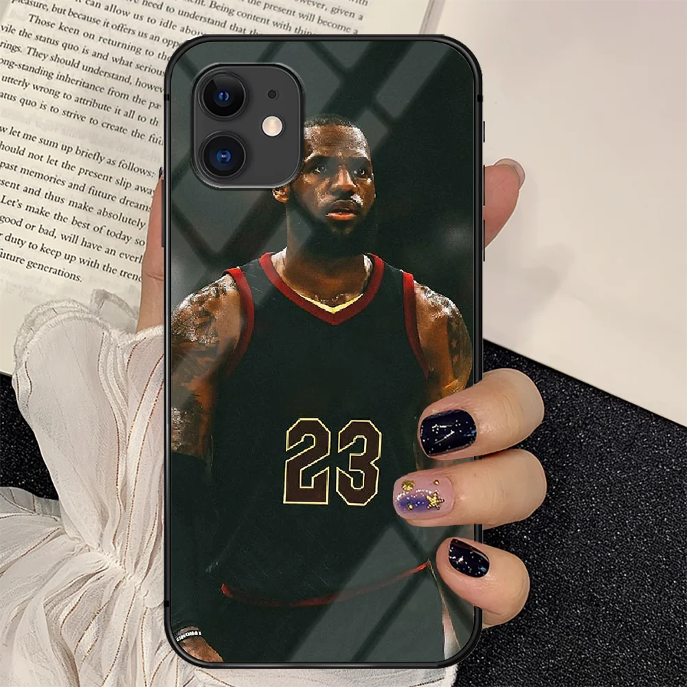

James Basketball Phone Tempered Glass Case Cover For IPhone 6 6S 7 8 11 12 X Xr Xs Se 2020 Pro Max Plus Mini Phone case Pretty
