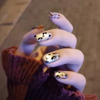 24pcsset spar cat eye short leopard print fake nails full cover fashion artificial nail tips press on nails