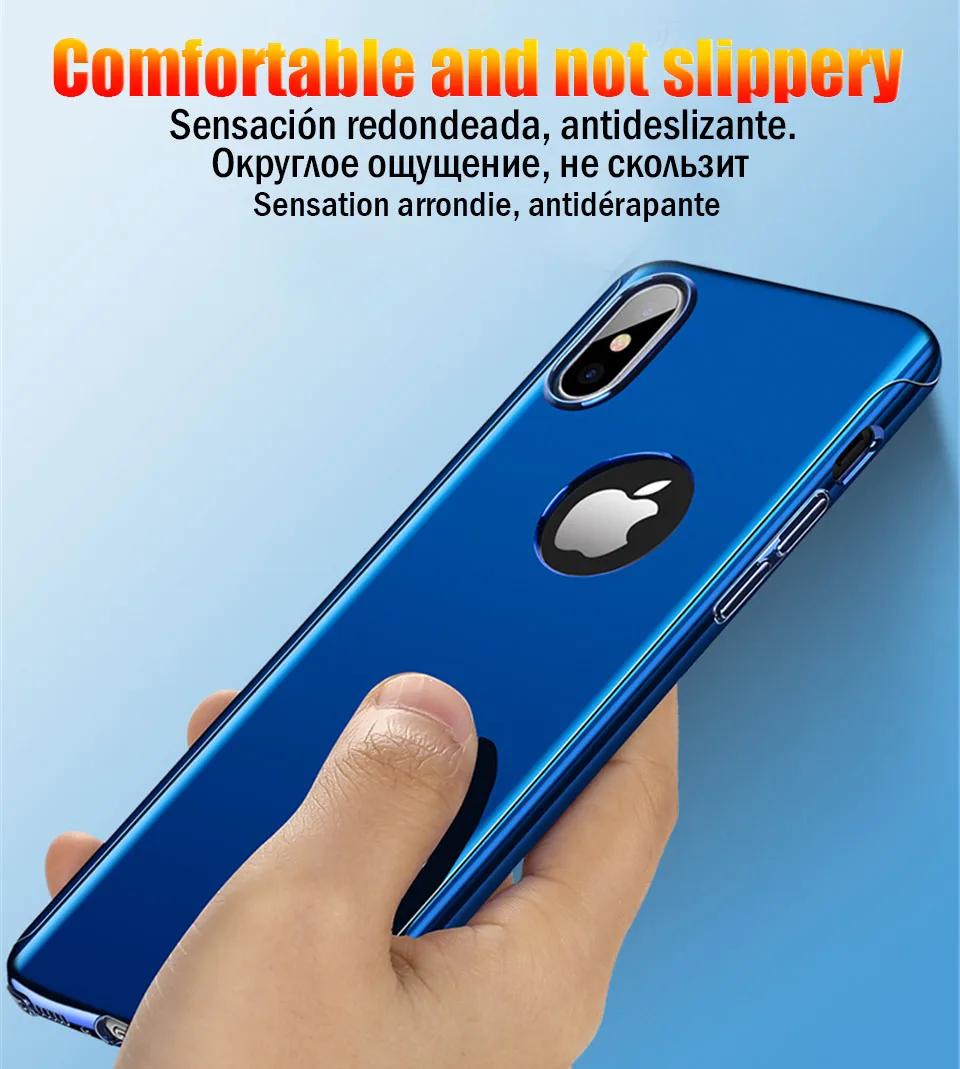 Покрытие 360 Полное покрытие для Apple iphone 7 iphone X Xr Xs Max зеркальный чехол для телефона для iphone 7 8 6 6S Plus блестящая Капа со стеклом